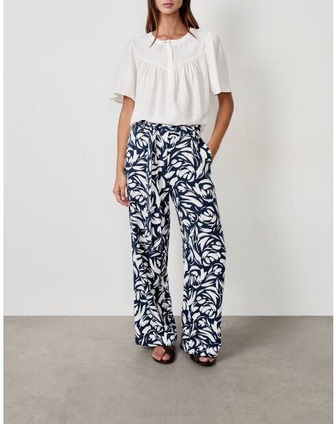 Calypso blauwgroene broek met print