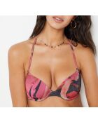 Soutien-gorge push-up classique avec armature et avec coque Honeymoon imprimé fond brique