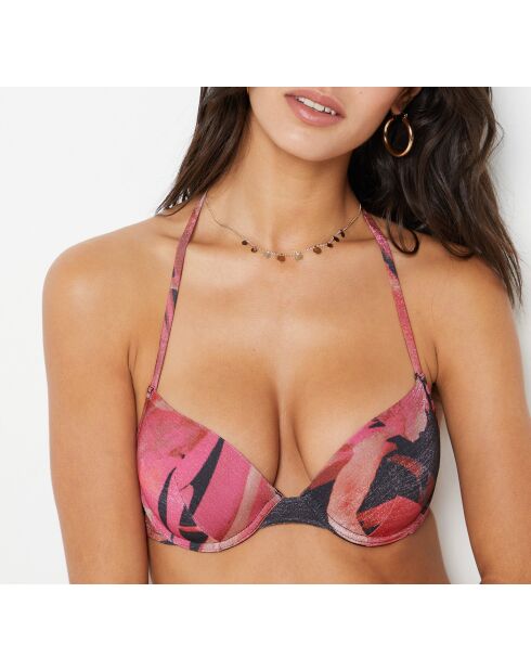 Soutien-gorge push-up classique avec armature et avec coque Honeymoon imprimé fond brique