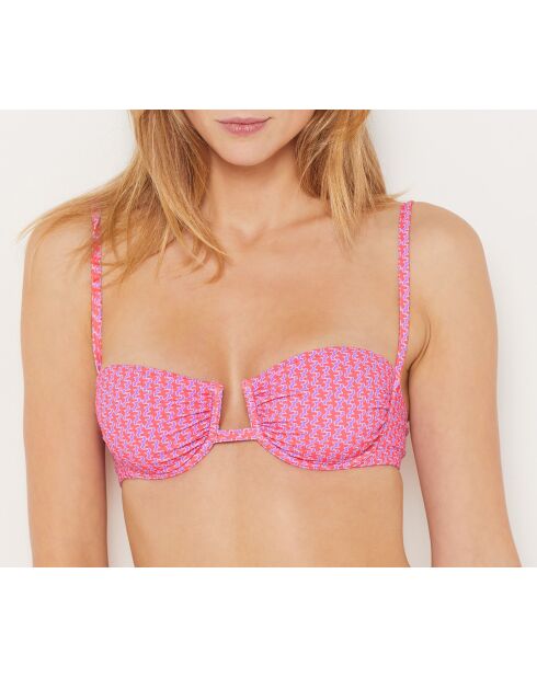 Manzania klassieke bh zonder beugel en zonder schelp bedrukte roze achtergrond