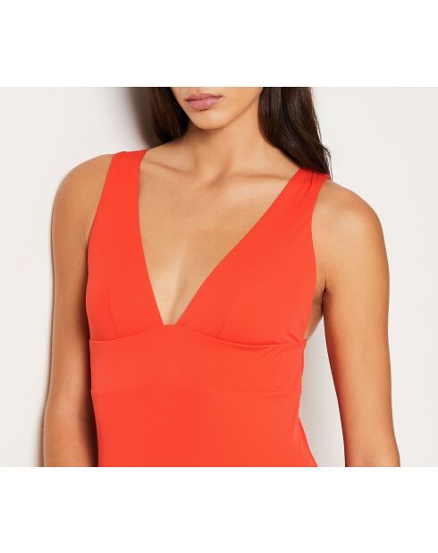 Première oranje 1-delig zwempak zonder frame zonder schelp