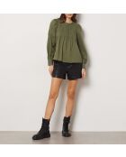 Suzon kaki olijfkleurige blouse