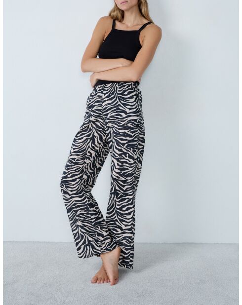 Kali Noir Hose mit schwarzem Aufdruck