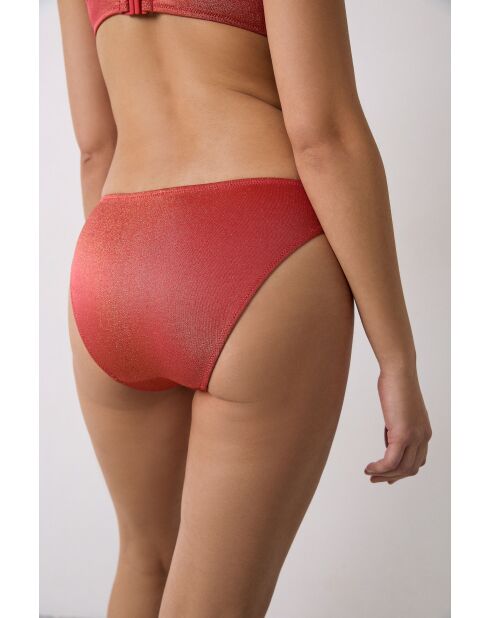 Slip bikini in mattone brillante
