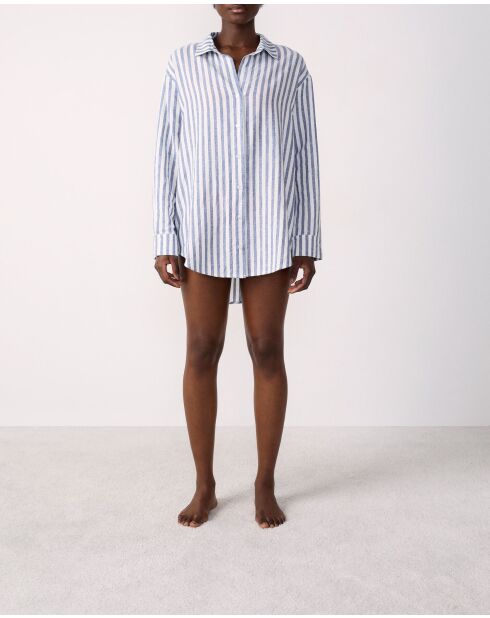 Adria b SPE blau-weiß gestreiftes Langarmhemd