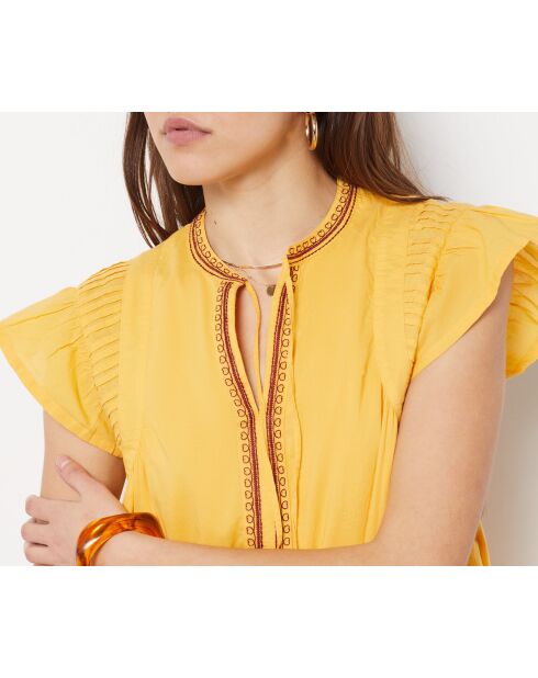 Aja jurk met boterbloemenborduursel