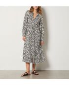 Eby jurk gedrukt op zwarte achtergrond