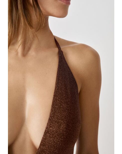 Helio bruin 1-delig badpak zonder frame