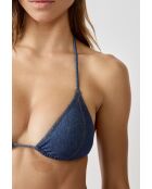 Driehoekige spijkerbeha met poppie-jeans zonder beugel en zonder schelp