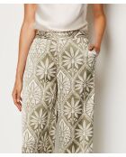 Pantalones Silan estampados sobre fondo caqui