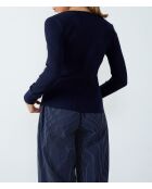 T-Shirt Flok Mitternachtsblau