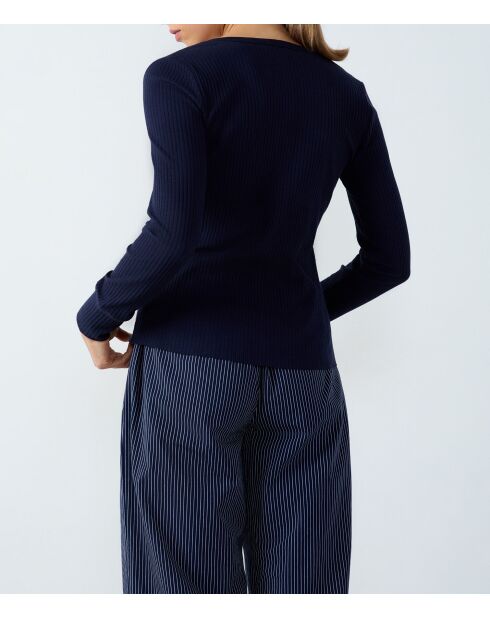 T-Shirt Flok Mitternachtsblau