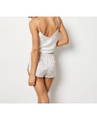 Shorts Marguerite con stampa a fondo viola