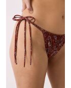 F Charliz Brasilianische Bikinihose mit braunem Hintergrundprint