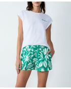 Blaugrüne bedruckte Shorts Faeza