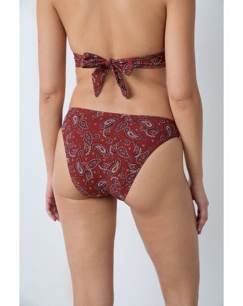 Charliz Bikinihose mit braunem Hintergrundprint