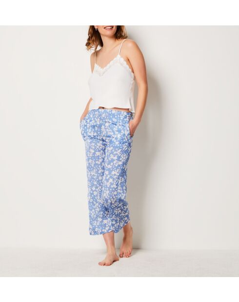 Pantacourt Lavender imprimé fond bleu