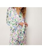 Bata estampada Janna azul y verde