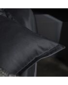 Lenzuolo con angoli elasticizzati Teophile in raso di cotone biologico tinta unita grigio antracite