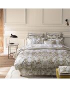 Copripiumino con stampa in raso di cotone biologico bianco Opera