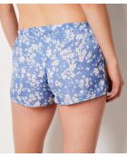 Lavendelkleurige short met paarse achtergrondprint