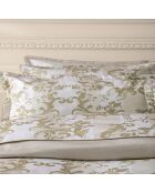 Copripiumino con stampa in raso di cotone biologico bianco Opera