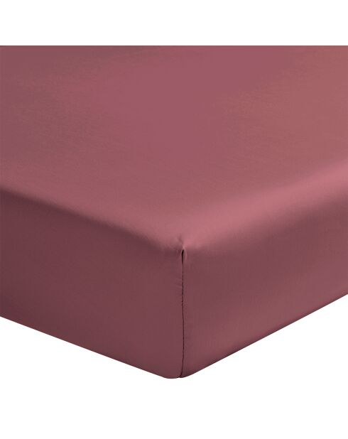 Lenzuolo con angoli elasticizzati Cosmos red Teophile in raso di cotone biologico tinta unita