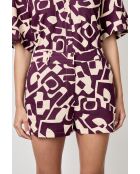Pantaloncini Sunday con stampa bordeaux