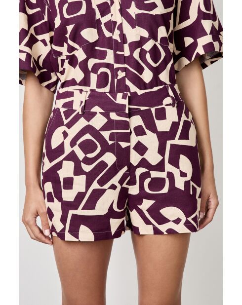 Pantaloncini Sunday con stampa bordeaux