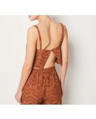 Top Bangka b marrone con spalline sottili