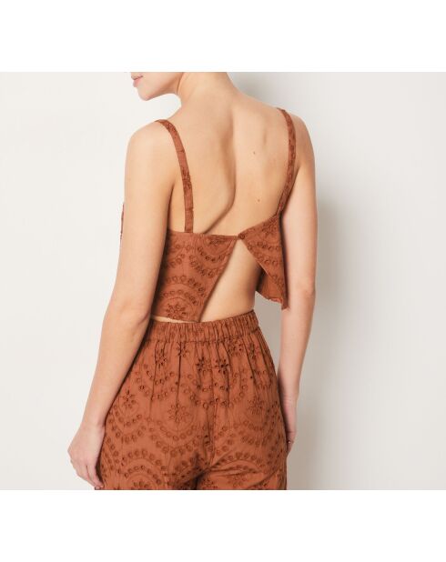 Bangka B Braunes Top mit dünnen Riemen