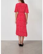 Betina jurk met rode achtergrondprint