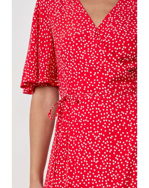 Betina jurk met rode achtergrondprint