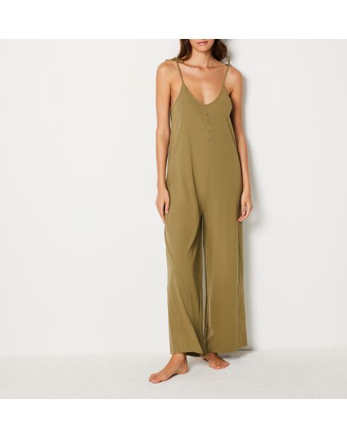 Kaki olijfkleurige jumpsuit uit één stuk uit Syrille