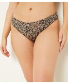 Slip bikini standard con sfondo nero stampato idilliaco