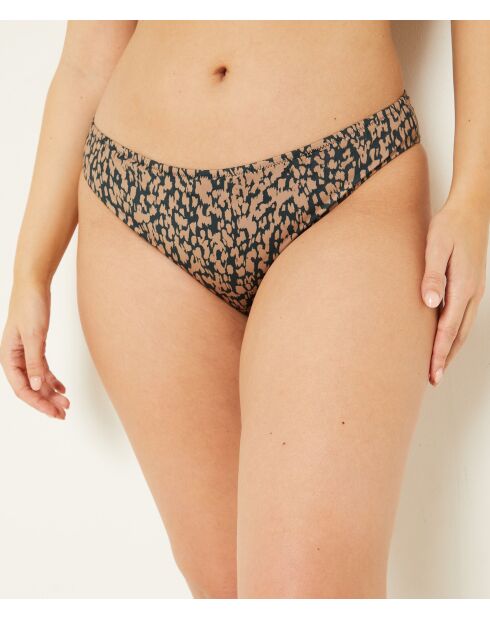 Slip bikini standard con sfondo nero stampato idilliaco