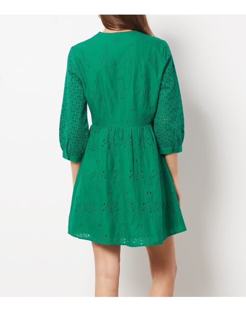 Abito Tully verde ricamato