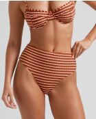 Mehrfarbige Bikinihose Valley mit hoher Taille