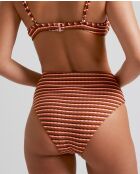 Mehrfarbige Bikinihose Valley mit hoher Taille