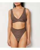 Bassa Bikinihose aus Kupfer mit hoher Taille