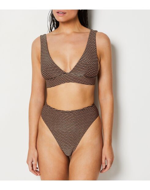 Bassa Bikinihose aus Kupfer mit hoher Taille