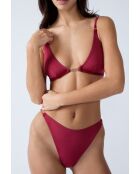 Maillon bordeauxrood Braziliaans bikinibroekje met hoge pijpen