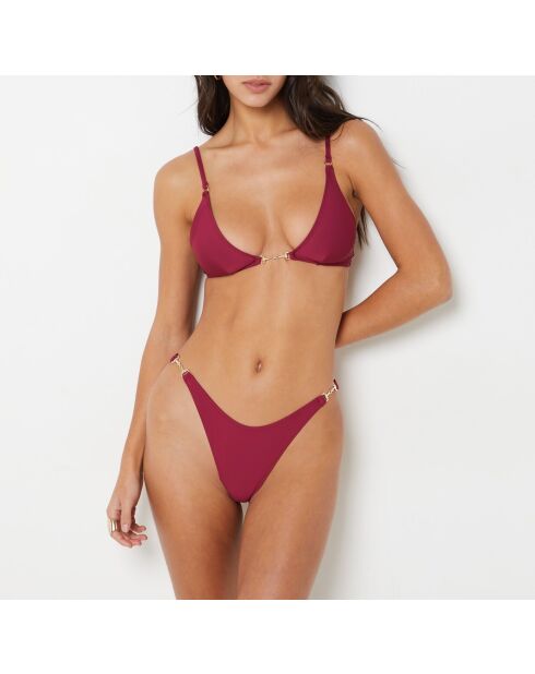 H hoog uitgesneden bordeauxrood Braziliaans bikinibroekje