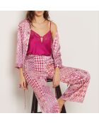 Delly blauwgroene broek met print