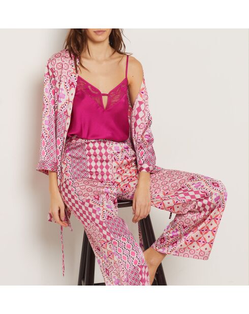 Delly blauwgroene broek met print