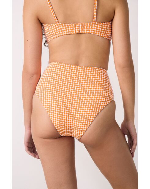 Orange Bikinihose Nova mit hoher Taille