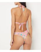 Bonita mehrfarbige brasilianische Bikinihose mit hohem Beinausschnitt