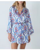 Negligee Bacio con stampa blu e rossa