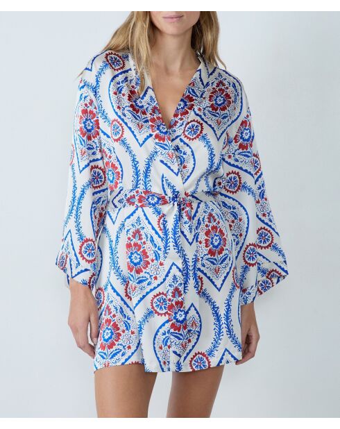 Negligee Bacio con stampa blu e rossa