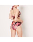 Marineblauer Flitterwochen-Bikinihose mit hoher Taille